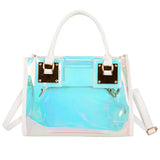 Clear PVC Multi-Function Messenger Bag Laser Shoulder Handbag
