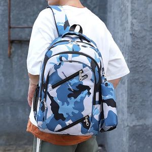 Camouflage Military School Bag for Teenage Boys Girls Backpack