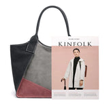 Patchwork Canvas Bag Women Large Capacity Casual Commuter Shoulder Bags