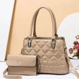 Rhombus Ladies Shoulder Messenger Bag European American Bags Women 2-piece set