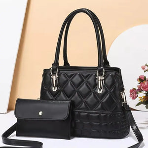 Rhombus Ladies Shoulder Messenger Bag European American Bags Women 2-piece set