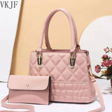 Rhombus Ladies Shoulder Messenger Bag European American Bags Women 2-piece set
