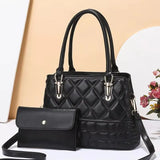 Rhombus Ladies Shoulder Messenger Bag European American Bags Women 2-piece set