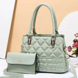 Rhombus Ladies Shoulder Messenger Bag European American Bags Women 2-piece set