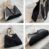 Vintage Large Capacity Women Shoulder Bag Space Pad Canvas Tote Female Handbags