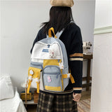 Waterproof Nylon Insert Buckle Women Backpack Female Multi-pocket Travel Bag