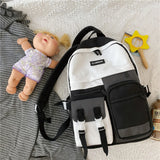 Waterproof Nylon Insert Buckle Women Backpack Female Multi-pocket Travel Bag