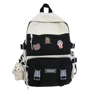 Waterproof Nylon School Backpack for Teenage Girls Large Capacity Bagpack
