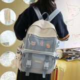 Waterproof Nylon School Backpack for Teenage Girls Large Capacity Bagpack