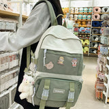 Waterproof Nylon School Backpack for Teenage Girls Large Capacity Bagpack