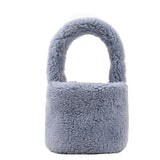 Winter Lamb Wool Bag Granular Vegetable Basket Soft Shoulder Bag