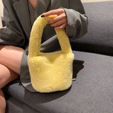 Winter Lamb Wool Bag Granular Vegetable Basket Soft Shoulder Bag