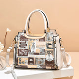Women's Painting PU Handbag, Shoulder Messenger Bag
