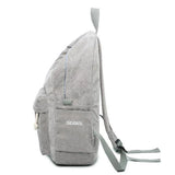 Corduroy School Backpack for Teen Girls Striped Rucksack