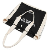 London Letters Print Canvas Bag Large Tote For Girls