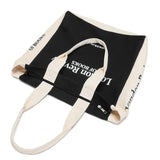 London Letters Print Canvas Bag Large Tote For Girls