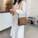 Leather Shoulder Bags Soft Flap Crossbody Handbags