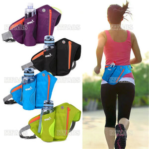 Unisex Waist Belt Bag Pockets Running Bottle Phone Key Holder