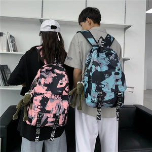 Camouflage Waterproof School Bag Teenage Girl Boy Couples Travel Rucksack