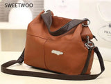 Women Messenger Bucket Bags Pu Leather Small Shoulder Ladies Girls Handbags