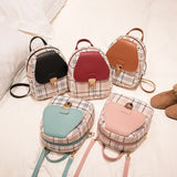 Plaid Mini Backpack Crossbody Bag for Teen Girls Shoulder Phone Purse