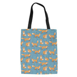 Fox Print Shoulder Canvas Bag for Women Travel Storage Pouch Daily Use
