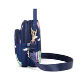 Embroidered Crossbody Zip Bag Multifunctional Handbag