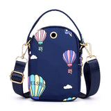 Embroidered Crossbody Zip Bag Multifunctional Handbag
