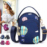 Embroidered Crossbody Zip Bag Multifunctional Handbag