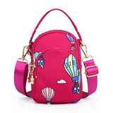 Embroidered Crossbody Zip Bag Multifunctional Handbag