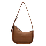 Women Solid Shoulder Handbags Stone Pattern PU Leather Hobos Bags