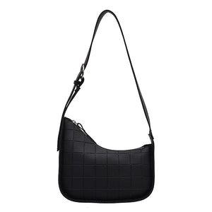 Women Solid Shoulder Handbags Stone Pattern PU Leather Hobos Bags