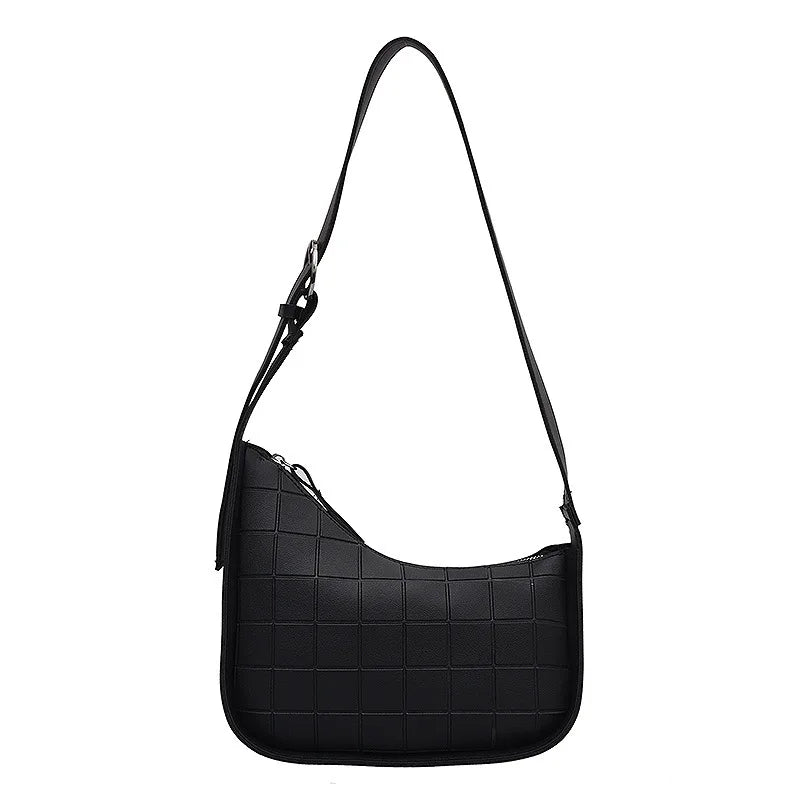 Women Solid Shoulder Handbags Stone Pattern PU Leather Hobos Bags