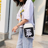 Women's Canvas Messenger Bag Funny Sneaker Shape Shoulder Bag