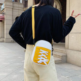 Women's Canvas Messenger Bag Funny Sneaker Shape Shoulder Bag