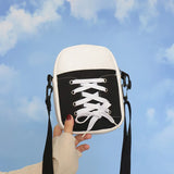 Women's Canvas Messenger Bag Funny Sneaker Shape Shoulder Bag
