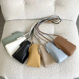 Mini Crossbody Phone Bag Solid PU Leather Youth Shoulder Bag