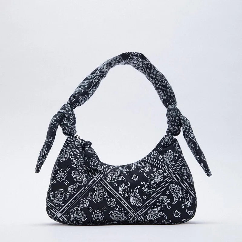 Women's Vintage Print Underarm Bag Handbag Tote