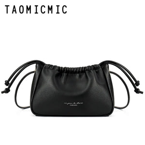 Solid Ins Ladies Messenger Bag Armpit Pleated Cloud Handbag