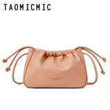 Solid Ins Ladies Messenger Bag Armpit Pleated Cloud Handbag