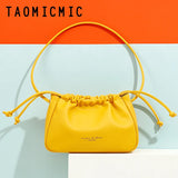 Solid Ins Ladies Messenger Bag Armpit Pleated Cloud Handbag