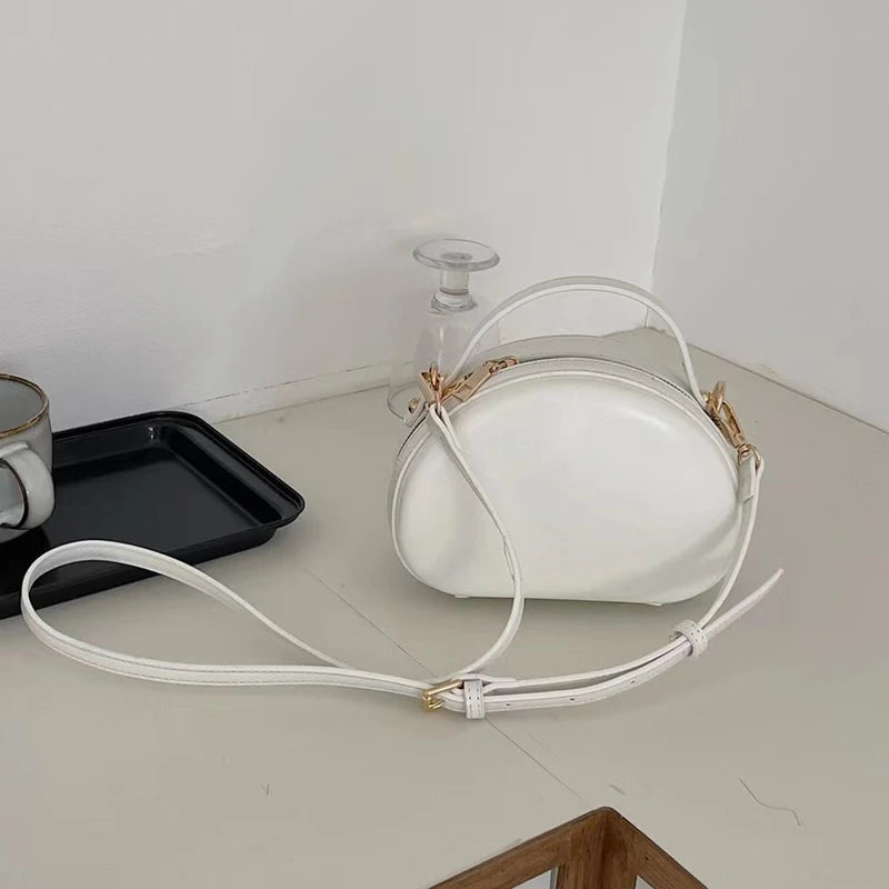 Zipper Mini Crossbody Bag - Women's PU Leather