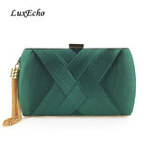Teal Bride Wedding Purse Girl's Clutches Evening Bags with Chains Shoulder Strap