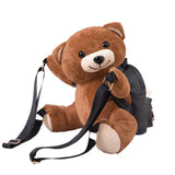 Plush Bear Backpack PU Leather Women/Girls Backpack Plush Teddy Bear Backpack