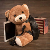 Plush Bear Backpack PU Leather Women/Girls Backpack Plush Teddy Bear Backpack