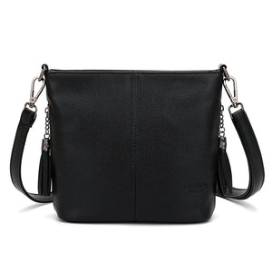 Leather messenger bag for women, crossbody shoulder bag