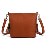 Leather messenger bag for women, crossbody shoulder bag