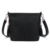Leather messenger bag for women, crossbody shoulder bag