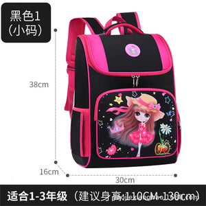 Princess Cartoon Kids Backpack Girls School Bags Orthopedic Schoolbag