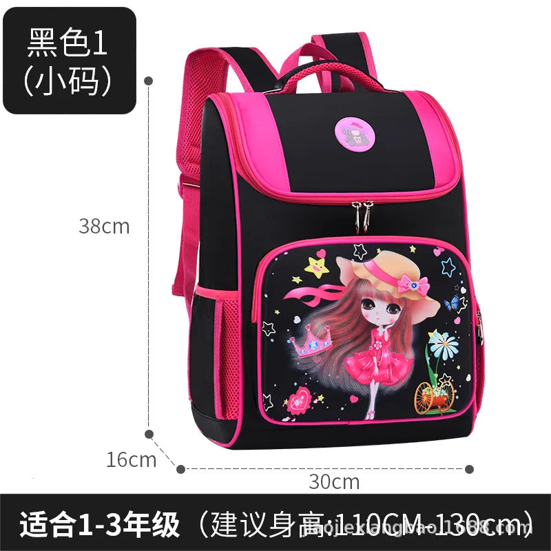 Princess Cartoon Kids Backpack Girls School Bags Orthopedic Schoolbag